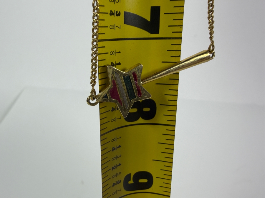 Authentic 2007 Disney Parks Gold Tone Colorful Enamel Shooting Star Comet Link Chain Necklace 15'L [Photo 7]