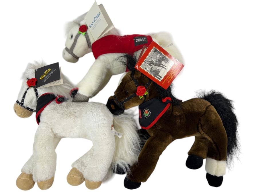 Vintage Wells Fargo Legendary Stagecoach Rose Parade Promotional Plush Horse Lot