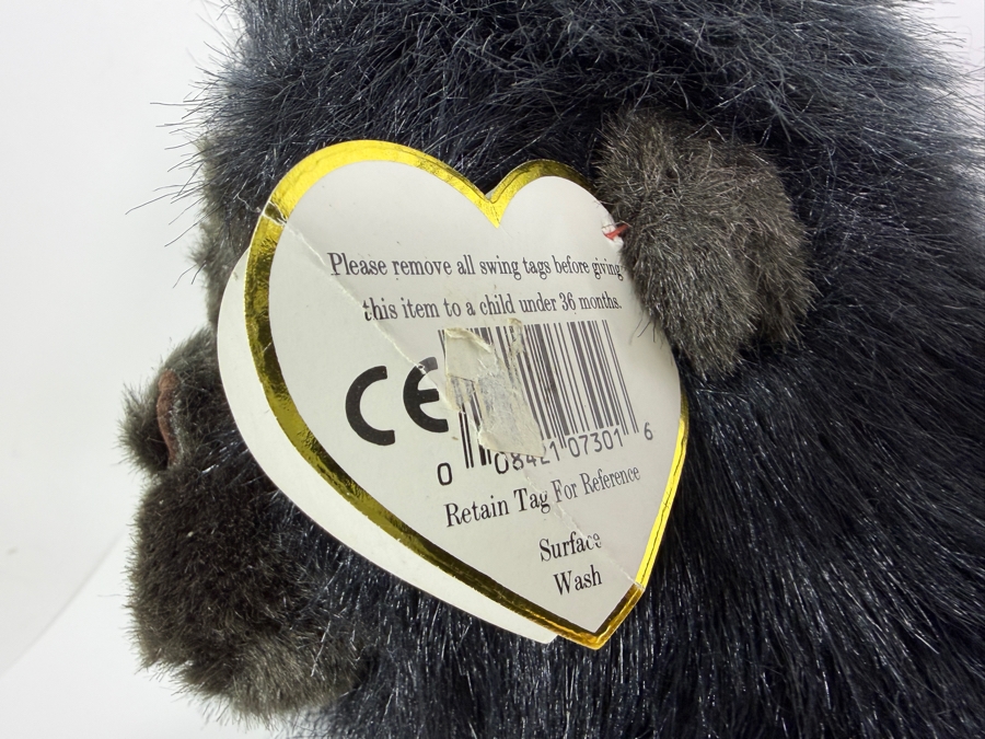 Vintage 1989 Ty Classic Baby George The Black Gorilla 16' Beanie Buddy Plush Toy [Photo 5]