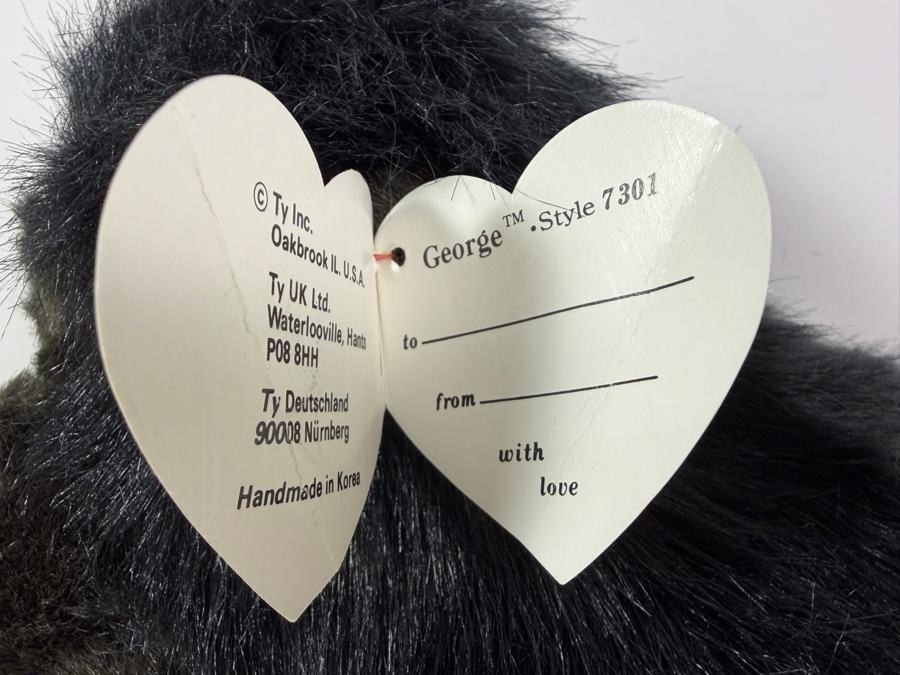 Vintage 1989 Ty Classic Baby George The Black Gorilla 16' Beanie Buddy Plush Toy [Photo 4]