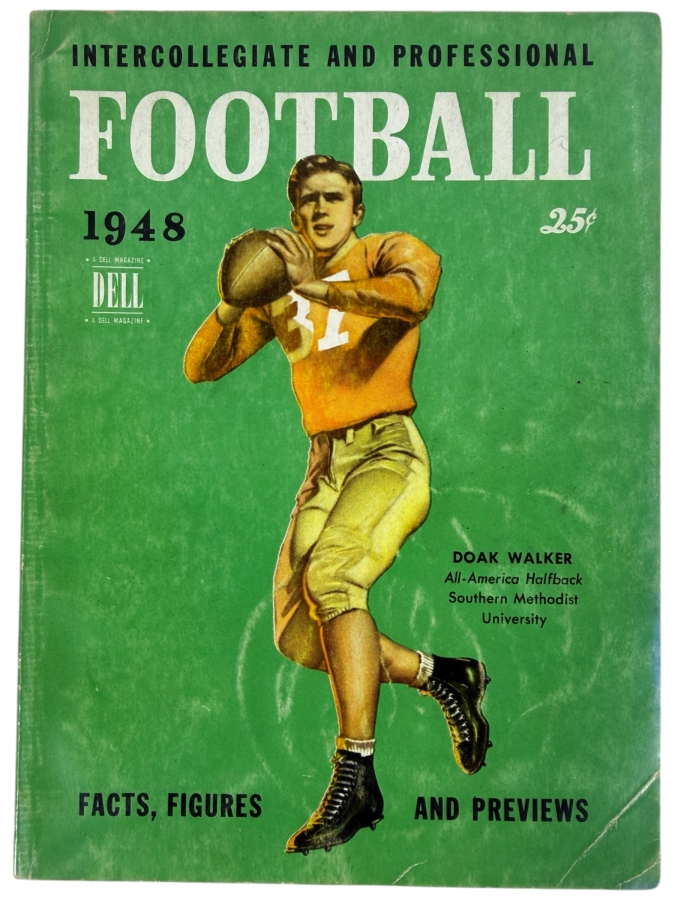 Vintage 1948 Dell Intercollegiate And Professional Football Magazine Featuring Doak Walker