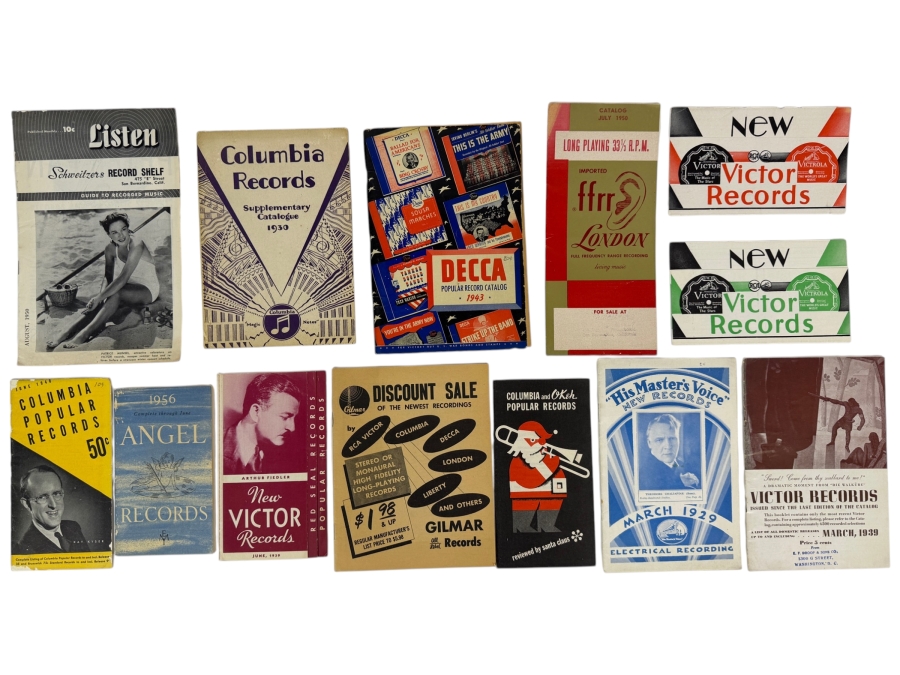 Vintage 1920s To 1950s Record Label Promotional Catalogue And Pamphlet Collection Lot