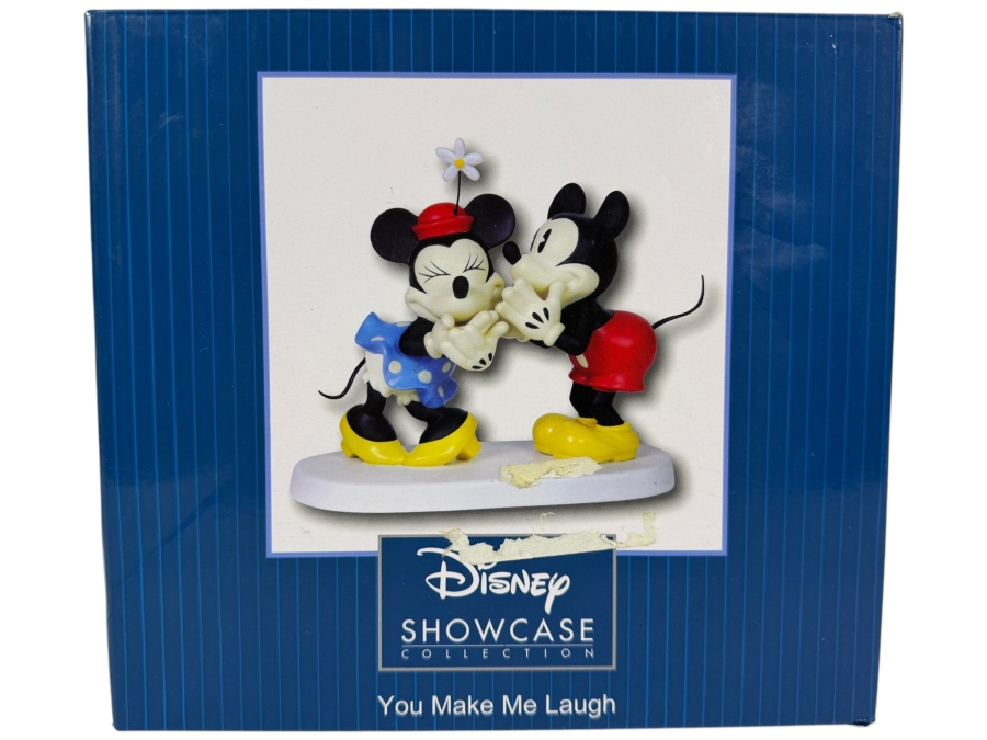 Vintage Precious Moments Disney Showcase Collection You Make Me Laugh Mickey And Minnie Mouse Figurine with Original Box