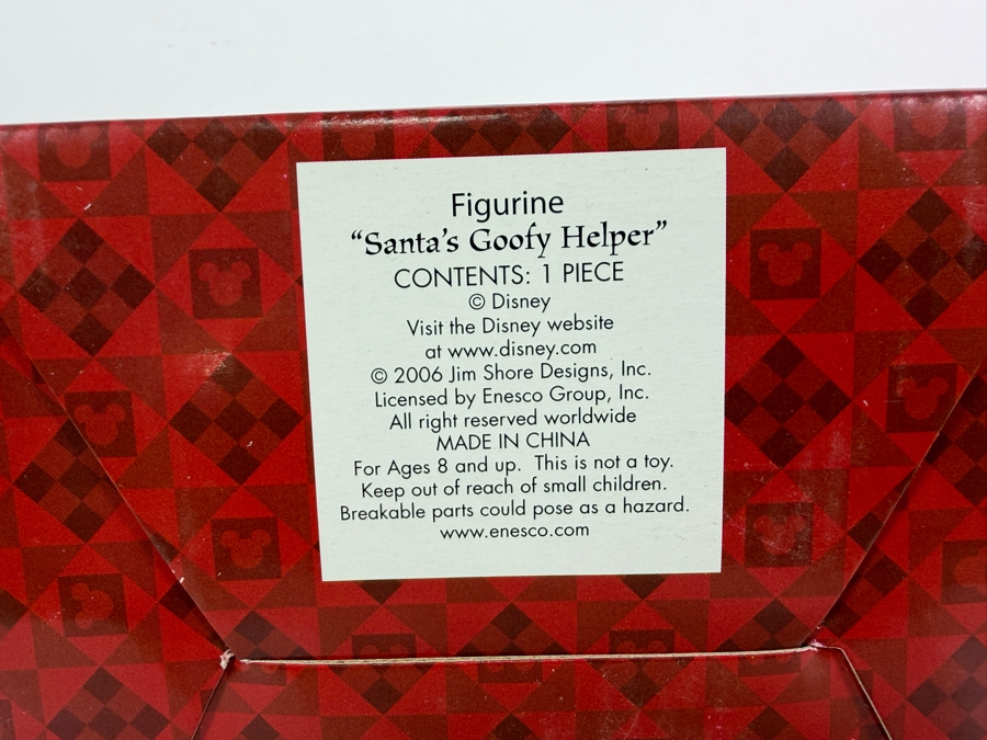 Vintage 2006 Jim Shore Disney Traditions Santa's Goofy Helper Stone Resin Figurine With Box [Photo 5]