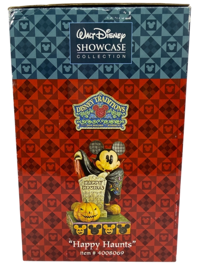 Vintage 2015 Jim Shore Disney Traditions Happy Haunts Vampire Mickey Mouse Figurine With Box