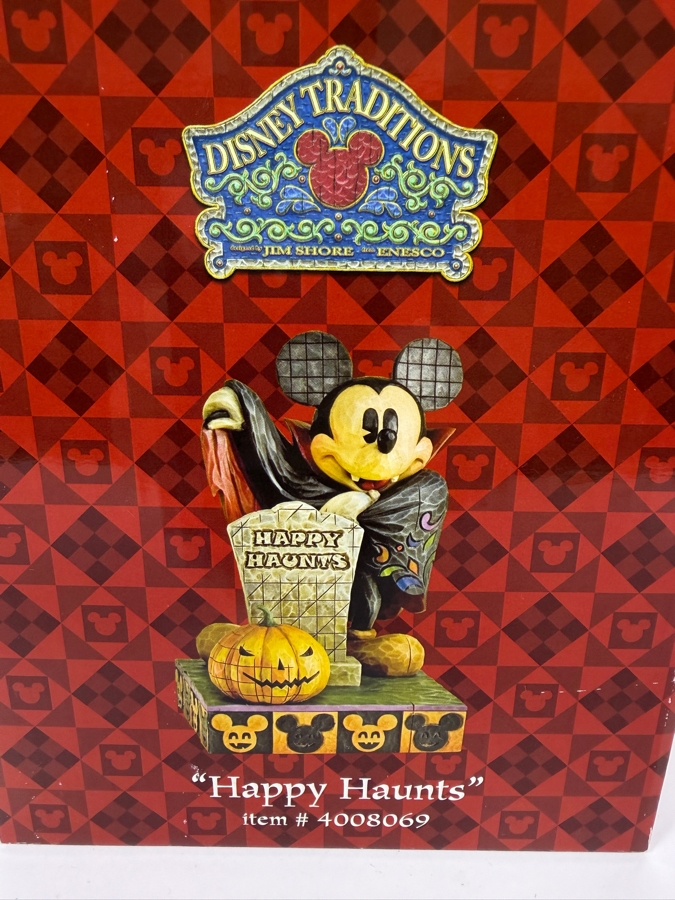 Vintage 2015 Jim Shore Disney Traditions Happy Haunts Vampire Mickey Mouse Figurine With Box [Photo 2]