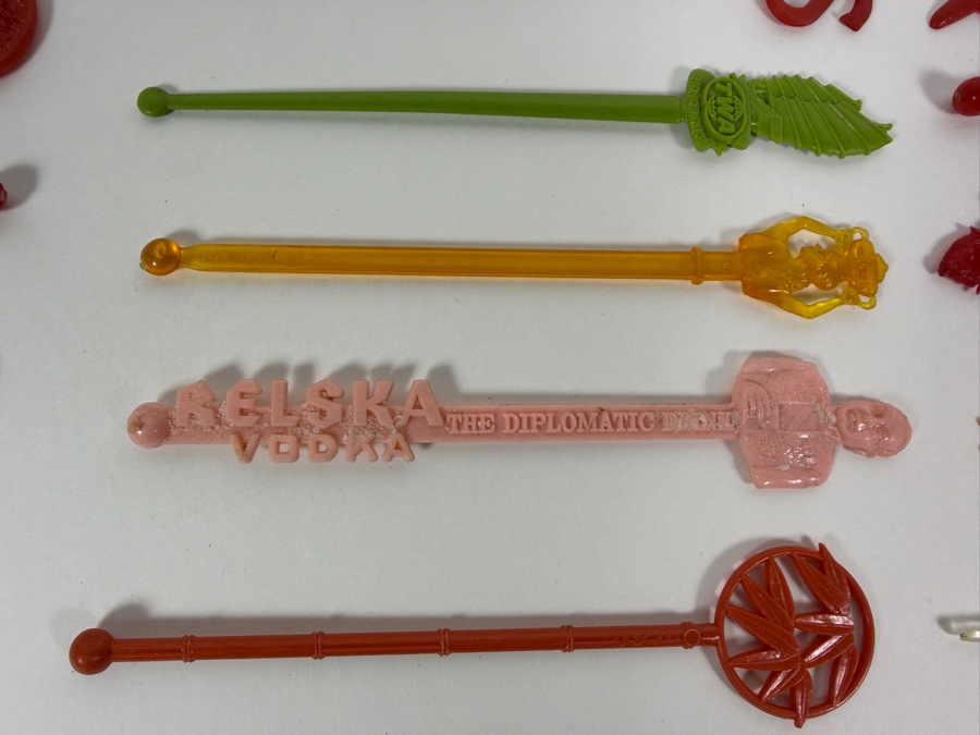 Vintage 1960s To 1980s Novelty Advertising Cocktail Swizzle Stir Stick Collection Lot [Photo 5]