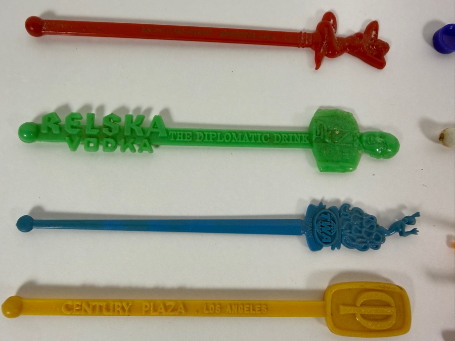 Vintage 1960s To 1980s Novelty Advertising Cocktail Swizzle Stir Stick Collection Lot [Photo 2]