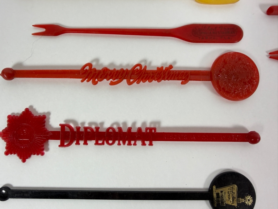 Vintage 1960s To 1980s Novelty Advertising Cocktail Swizzle Stir Stick Collection Lot [Photo 3]