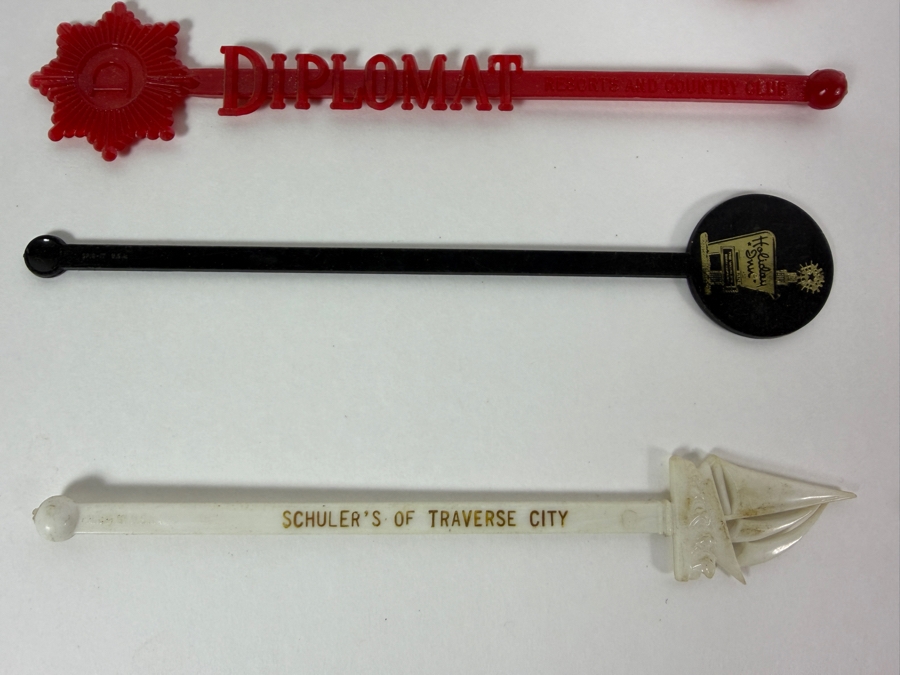 Vintage 1960s To 1980s Novelty Advertising Cocktail Swizzle Stir Stick Collection Lot [Photo 4]