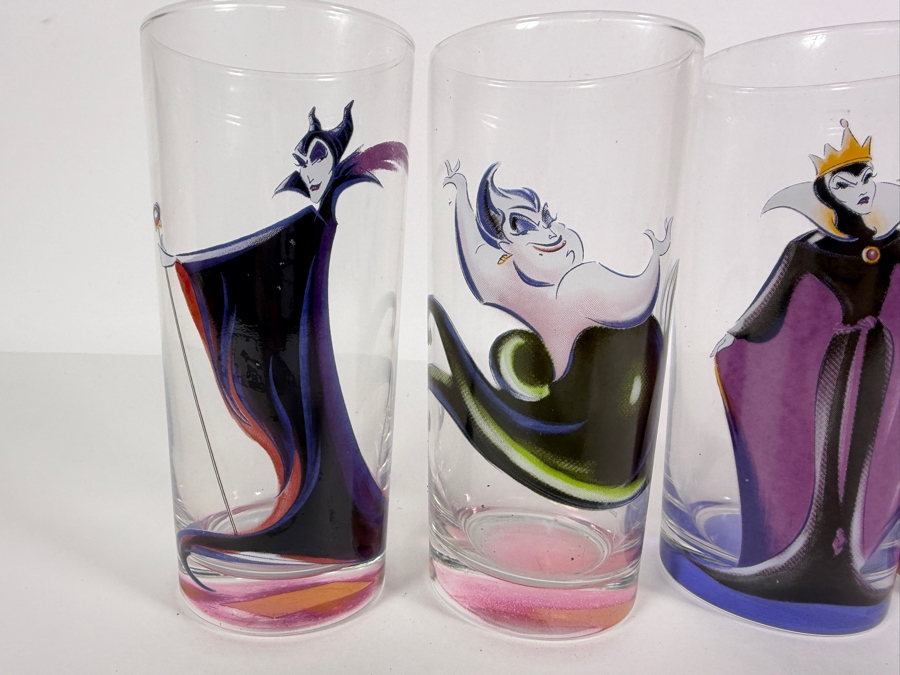 Vintage Disney Store Art Deco Series Disney Villains 10-Ounce Highball Tumbler Glasses Set Of Four 6.5'H [Photo 2]