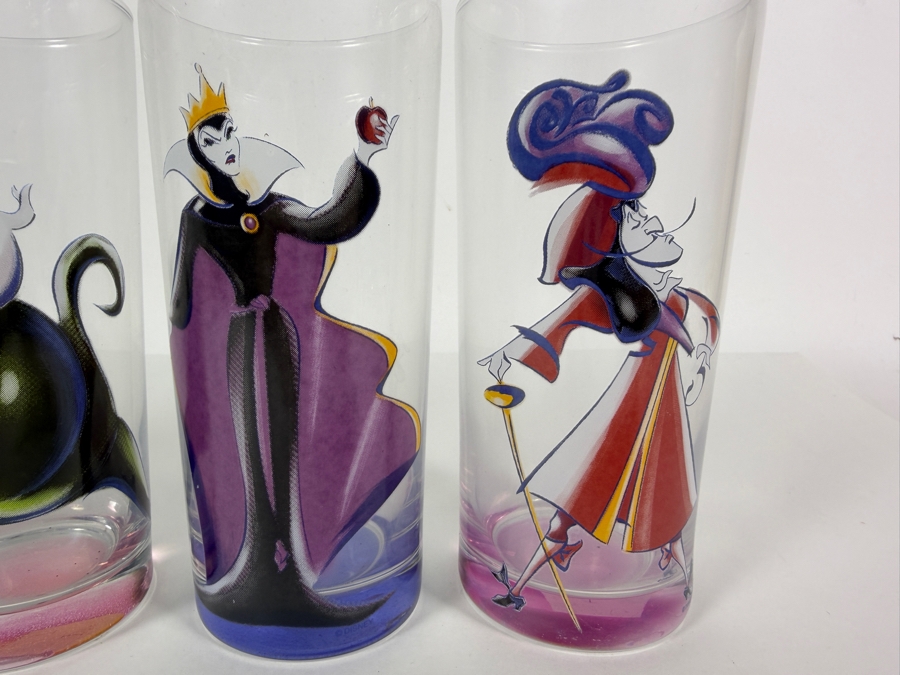 Vintage Disney Store Art Deco Series Disney Villains 10-Ounce Highball Tumbler Glasses Set Of Four 6.5'H [Photo 3]