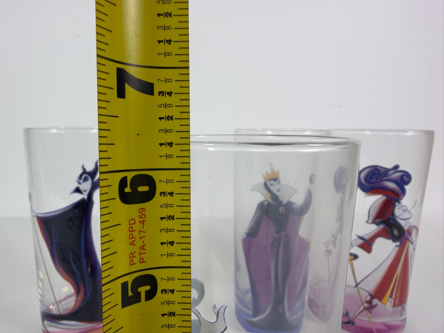 Vintage Disney Store Art Deco Series Disney Villains 10-Ounce Highball Tumbler Glasses Set Of Four 6.5'H [Photo 5]