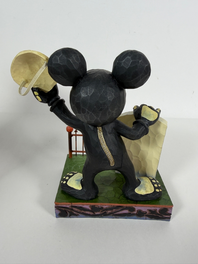 Vintage 2008 Jim Shore Disney Traditions Peek-A-Boo Mickey Mouse Skeleton Halloween Figurine With Box 7'H [Photo 4]