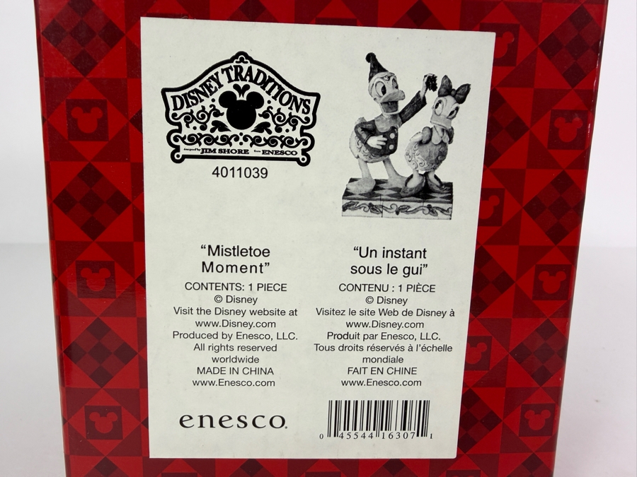 Vintage 2008 Jim Shore Disney Traditions Mistletoe Moment Donald And Daisy Duck Figurine With Box 6'H [Photo 7]
