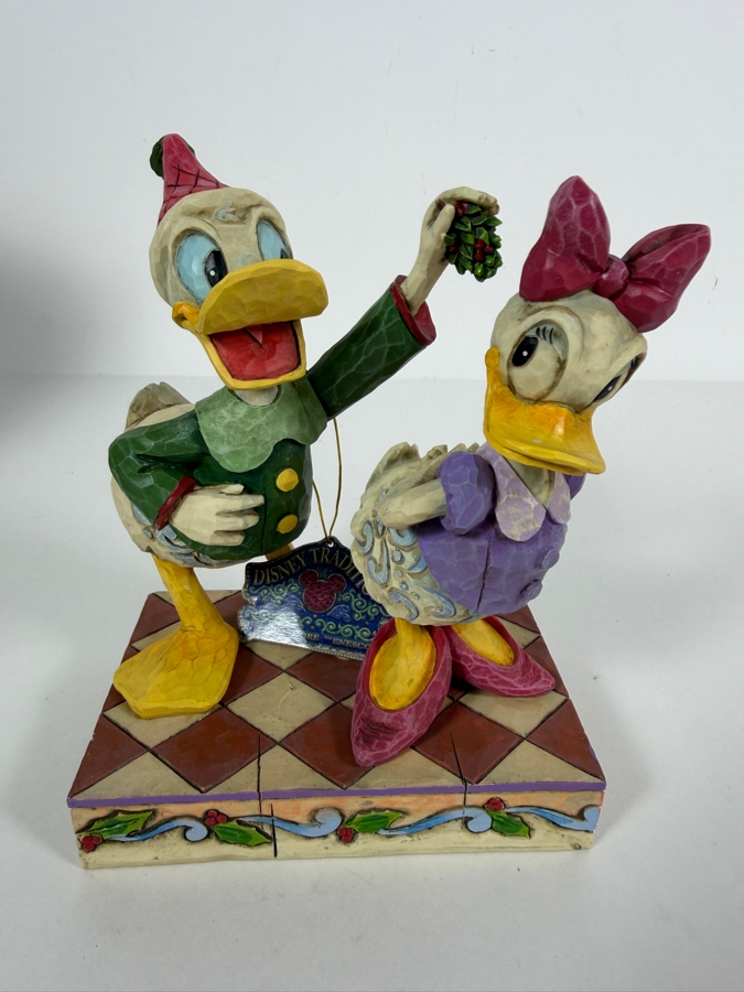 Vintage 2008 Jim Shore Disney Traditions Mistletoe Moment Donald And Daisy Duck Figurine With Box 6'H [Photo 2]