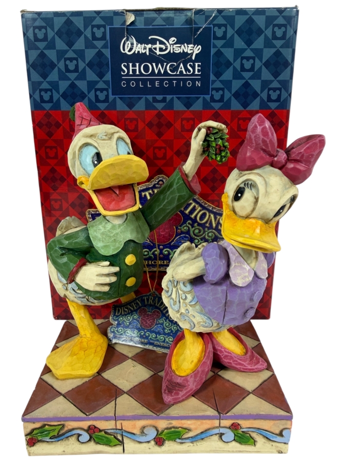 Vintage 2008 Jim Shore Disney Traditions Mistletoe Moment Donald And Daisy Duck Figurine With Box 6'H
