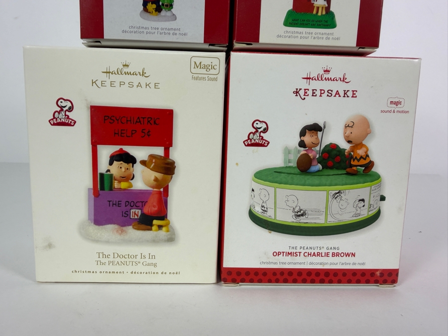 Vintage Hallmark Keepsake The Peanuts Gang Magic Feature Christmas Tree Ornament Collection Lot Of Four With Boxes [Photo 3]