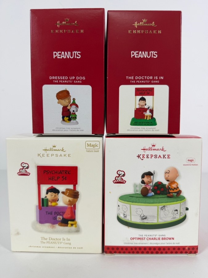 Vintage Hallmark Keepsake The Peanuts Gang Magic Feature Christmas Tree Ornament Collection Lot Of Four With Boxes [Photo 2]
