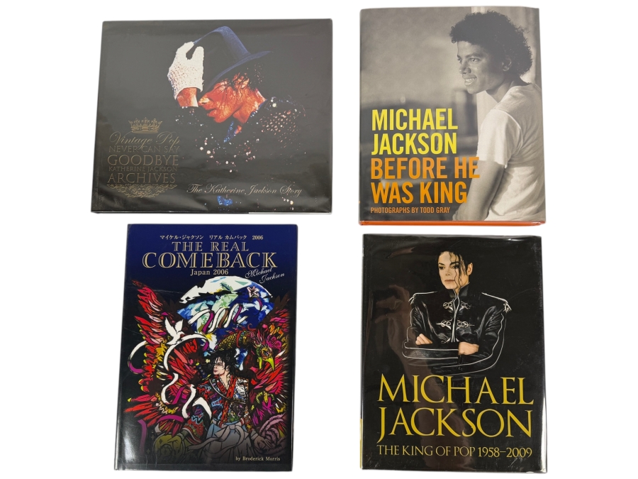 Vintage Michael Jackson Biography And Commemorative Photo Hardcover Book Collection Lot Of Four