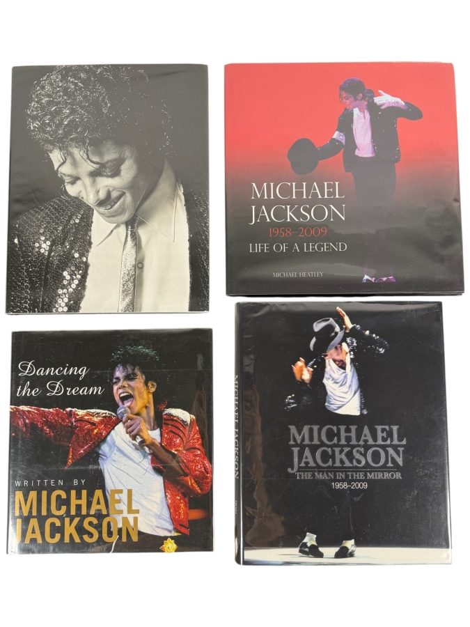 Vintage Michael Jackson Commemorative Hardcover Biography And Photo Book Collection Lot Of Four