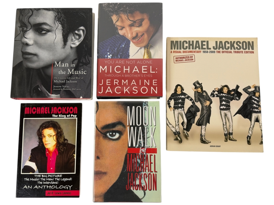 Vintage Michael Jackson Biography Memoirs And Photographic Documentary Book Collection Lot Of Five