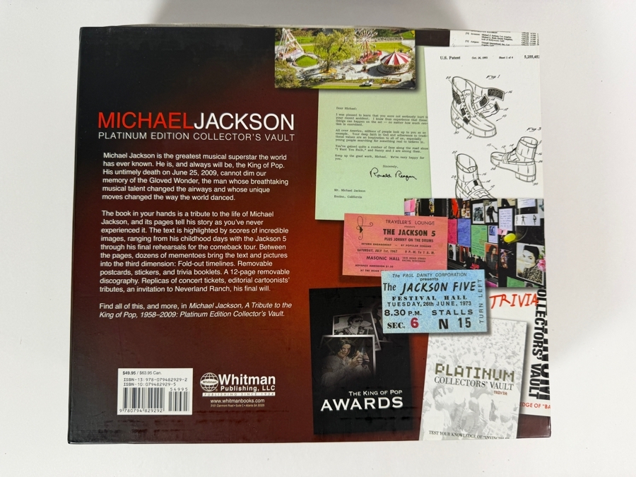 Vintage 2009 Michael Jackson A Tribute To The King Of Pop 1958-2009 Platinum Edition Collector's Vault Interactive Book With Slipcase [Photo 2]