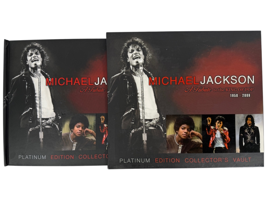 Vintage 2009 Michael Jackson A Tribute To The King Of Pop 1958-2009 Platinum Edition Collector's Vault Interactive Book With Slipcase