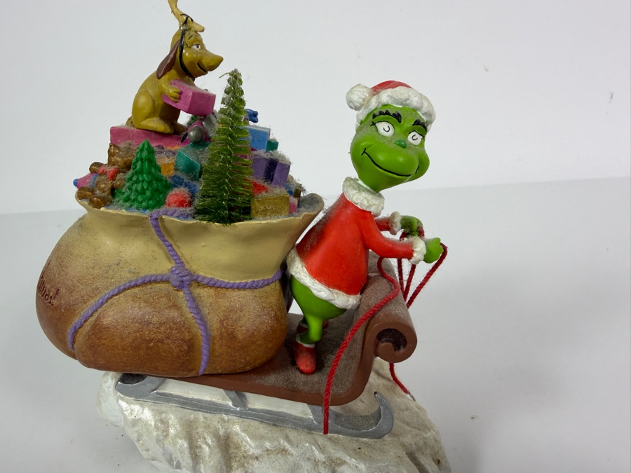 Vintage 2000 Limited Edition Hallmark Dr. Seuss Merry Grinchmas Sleigh With Max Collectible Figurine 6'H [Photo 2]