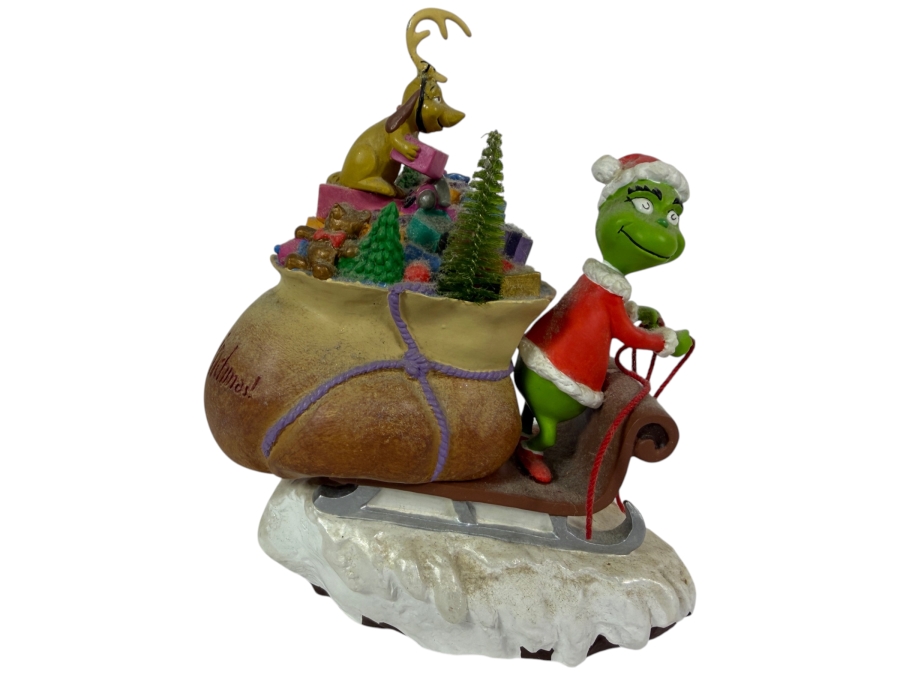 Vintage 2000 Limited Edition Hallmark Dr. Seuss Merry Grinchmas Sleigh With Max Collectible Figurine 6'H