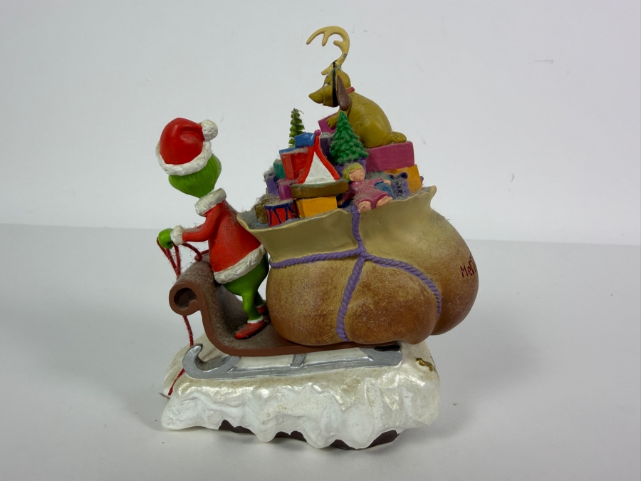 Vintage 2000 Limited Edition Hallmark Dr. Seuss Merry Grinchmas Sleigh With Max Collectible Figurine 6'H [Photo 3]
