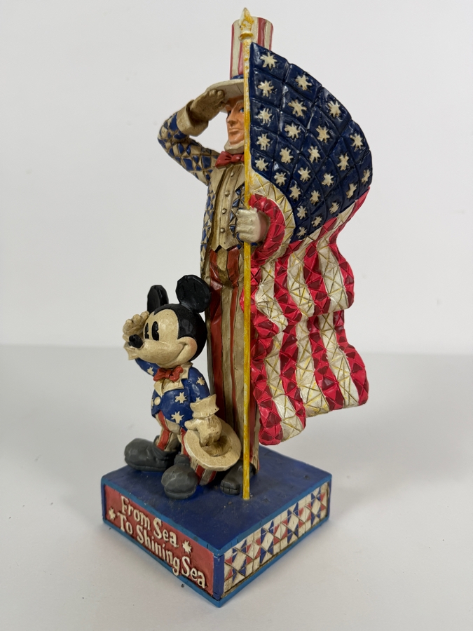 Vintage 2005 Jim Shore Disney Traditions From Sea To Shining Sea Mickey Mouse And Uncle Sam Patriotic Figurine 10.5'H [Photo 2]