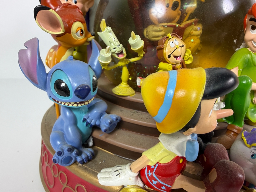 Vintage Large Disney Store Exclusive The Wonderful World Of Disney Multi-Character Musical Snow Globe 8'H [Photo 4]