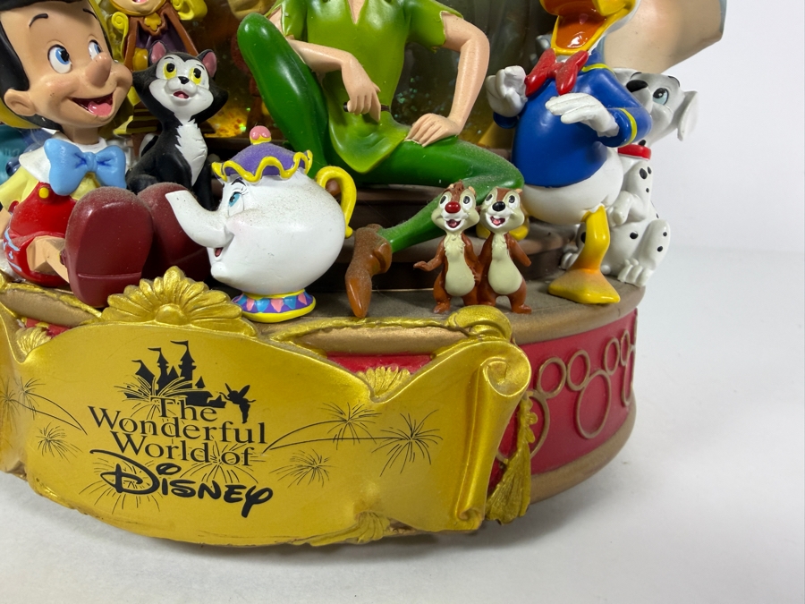 Vintage Large Disney Store Exclusive The Wonderful World Of Disney Multi-Character Musical Snow Globe 8'H [Photo 10]