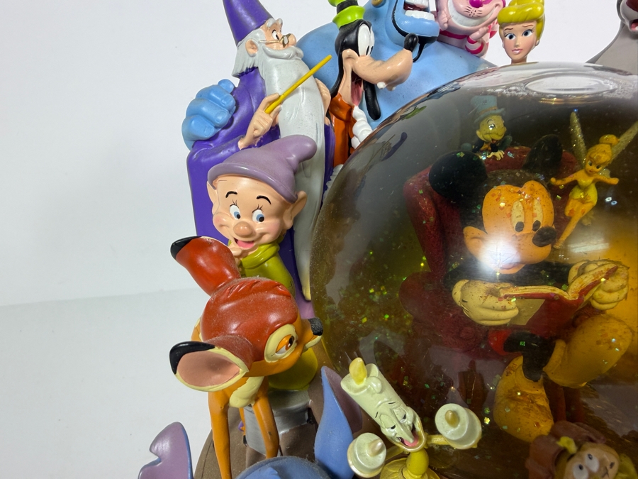Vintage Large Disney Store Exclusive The Wonderful World Of Disney Multi-Character Musical Snow Globe 8'H [Photo 5]