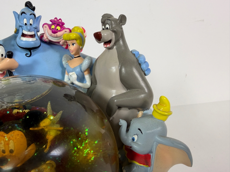 Vintage Large Disney Store Exclusive The Wonderful World Of Disney Multi-Character Musical Snow Globe 8'H [Photo 7]