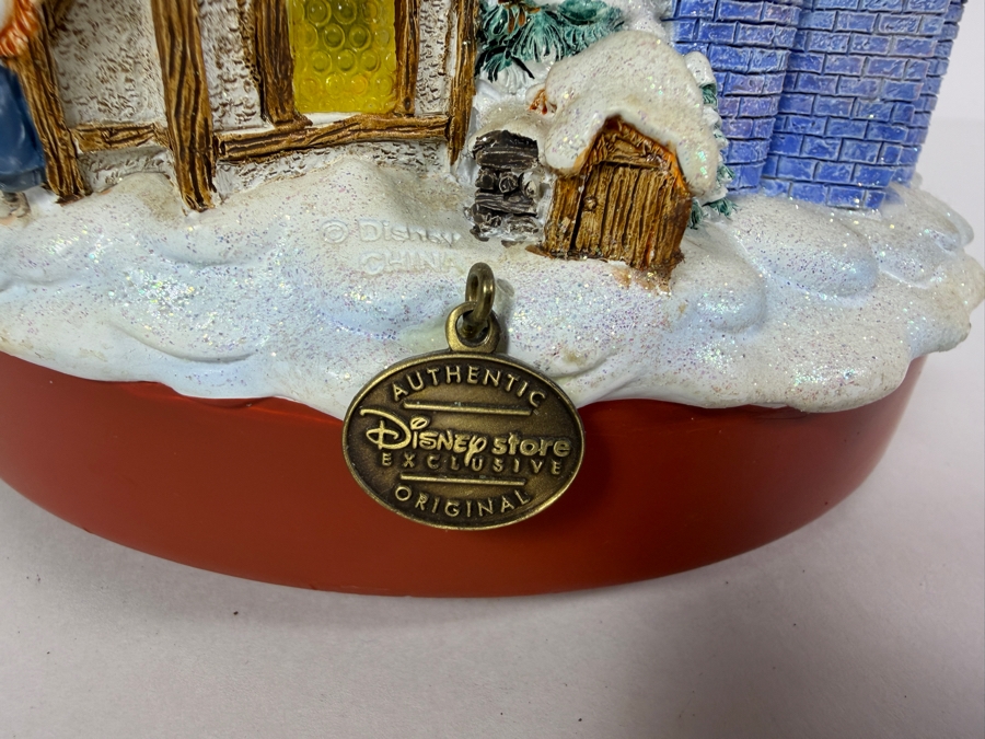 Vintage Large Disney Store Exclusive Mickey And Friends Christmas Village Double Bubble Musical Snow Globe 11'H [Photo 7]