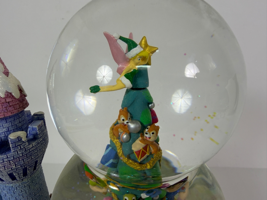 Vintage Large Disney Store Exclusive Mickey And Friends Christmas Village Double Bubble Musical Snow Globe 11'H [Photo 5]