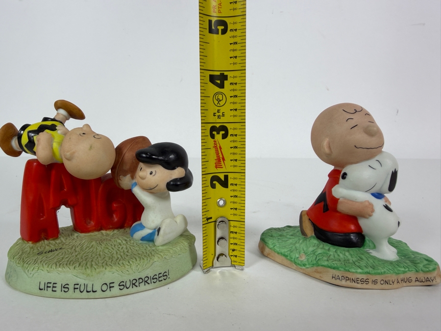 Vintage 2000 Peanuts Gallery Peanuts Comic Strip Sentiment Ceramic Figurine Lot Of Two 3.5'H [Photo 9]