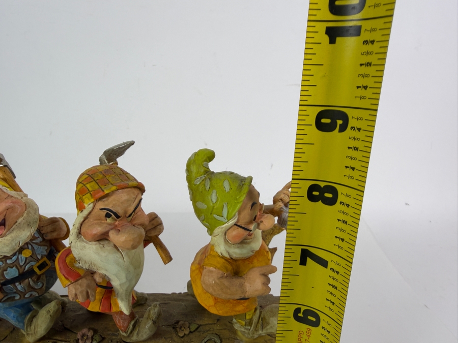 Vintage 2005 Jim Shore Disney Traditions Homeward Bound Seven Dwarfs On Log Figurine 14'W X 8.5'H [Photo 14]