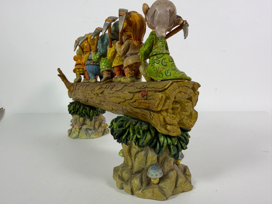 Vintage 2005 Jim Shore Disney Traditions Homeward Bound Seven Dwarfs On Log Figurine 14'W X 8.5'H [Photo 10]