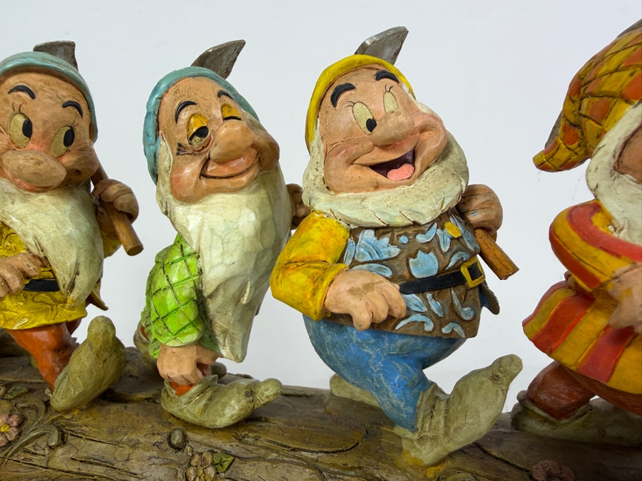 Vintage 2005 Jim Shore Disney Traditions Homeward Bound Seven Dwarfs On Log Figurine 14'W X 8.5'H [Photo 5]