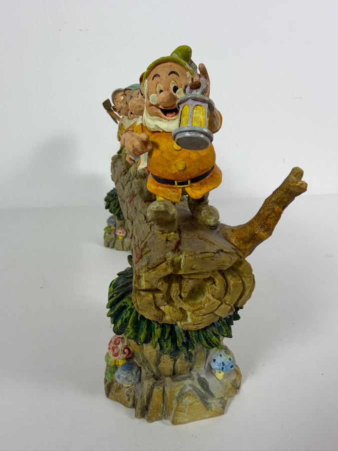 Vintage 2005 Jim Shore Disney Traditions Homeward Bound Seven Dwarfs On Log Figurine 14'W X 8.5'H [Photo 8]