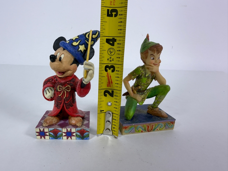 Disney Traditions Jim Shore 'Touch of Magic' Sorcerer Mickey Mouse Figurine and 'Childhood Champion' Peter Pan Figurine 4H [Photo 5]