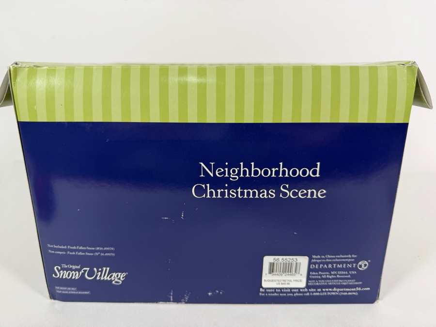 2004 Retired Department 56 'Neighborhood Christmas Scene' from the Snow Village Christmas Lane Collection with Original Box [Photo 5]