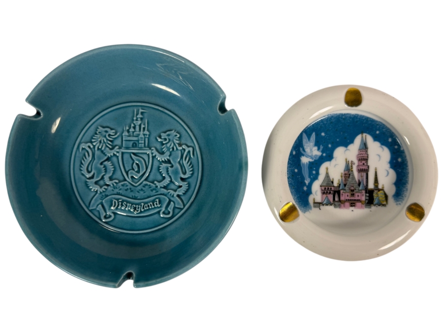 Pair of Vintage Mid-Century Disneyland Ashtrays 6.5'W and 5'W