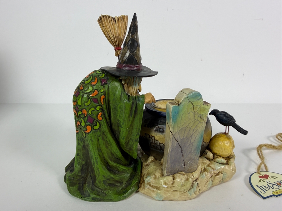 2006 Jim Shore Heartwood Creek Halloween Witch with Cauldron Tea Light Candle Holder [Photo 3]