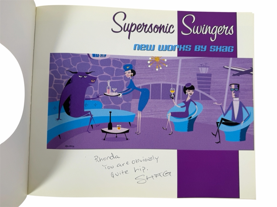 Artist Signed 'Supersonic Swingers' 2000 Josh Agle New Works by Shag Softcover Edition Signed by Shag [Photo 3]