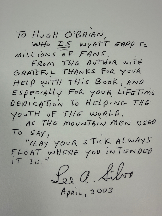 Rare Signed Limited Edition of 100 Hardcover First Printing Book Wyatt Earp: A Biography of the Legend Volume One, the Cowtown Years Presented to Actor Hugh O'Brian Who Portrayed Wyatt Earp (Client Was Hugh O'Brian's Assistant) [Photo 5]