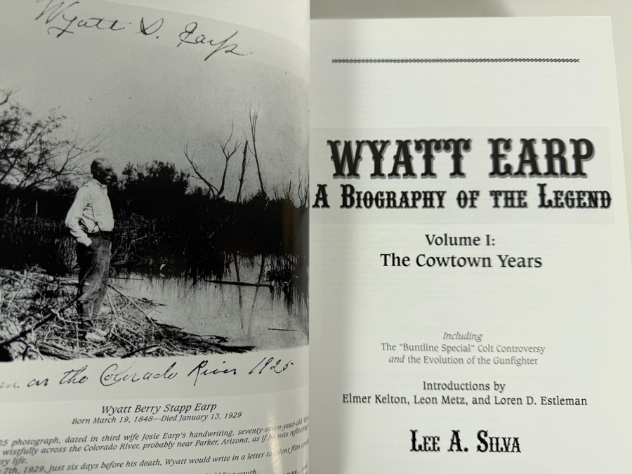 Rare Signed Limited Edition of 100 Hardcover First Printing Book Wyatt Earp: A Biography of the Legend Volume One, the Cowtown Years Presented to Actor Hugh O'Brian Who Portrayed Wyatt Earp (Client Was Hugh O'Brian's Assistant) [Photo 6]